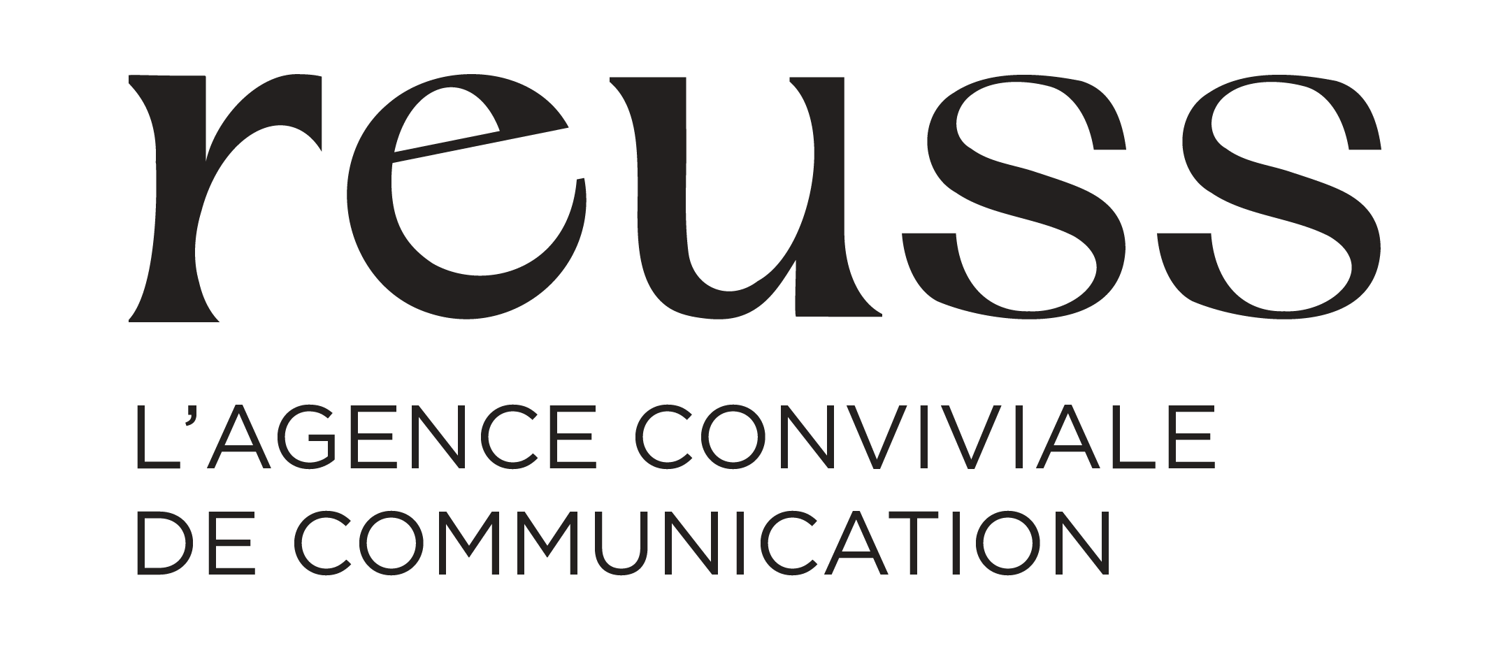 logo agence reuss communication à saint brieuc baseline noir